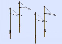 Apogée Vapeur - Poteaux de caténaire MOB